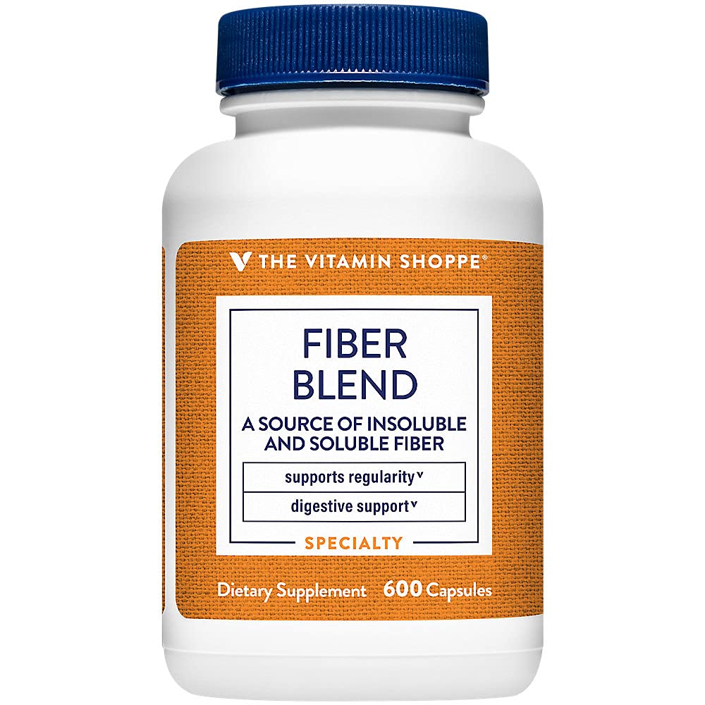 The Vitamin Shoppe Fiber Blend, Natural Source Insoluble and (600 Capsules)