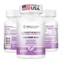 Inner Brightness L-Ergothioneine Supplements with Hyaluronic Acid & Collagen for Women, Non-GMO, Gluten Free, Vegan, Promotes Longevity & Healthy Aging, 60 Capsules
