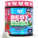 BPI Sports Best BCAA Shredded - Caffeine Free Thermogenic Recovery Drink, Lean Muscle Building BCAA Powder For Women and Men, Preworkout BCAAs Amino Acids Drink- Watermelon ICE - 25 Servings