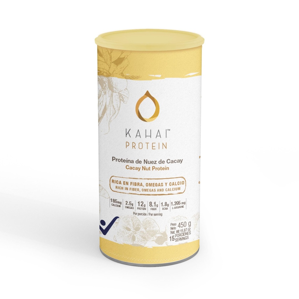 Kahai Protein Natural Cacay Nut Protein Powder 100% Pure Plant Based Vegan Gluten Free No Added Sugar Non-GMO Rich Amino Acids Supports Daily Nutrition for Smoothies Shakes Breakfast All Diets 450gr