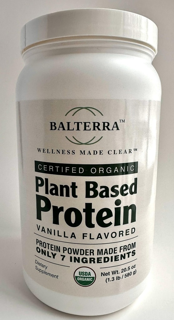 Organic Plant Based Protein by Balterra – Physical Performance Protein Supplement (Vanilla)