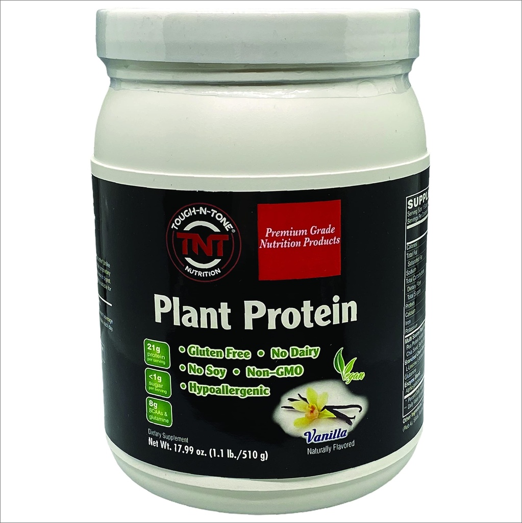 TOUGH-N-TONE Premium Grade Plant Protein a Delicious Vanilla Vegan Shake, peas, Cranberry, chia, and Sacha inchi, Omega-3 EFAs, Vegan & Vegetarian no Dairy, no Wheat, no Gluten, no Soy