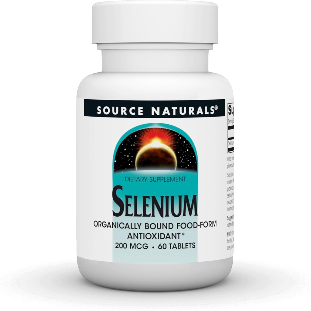 Avots Naturals Selēns, Organiski Bound Food-Form Antioksidants*, 200 μg - 60 tabletes