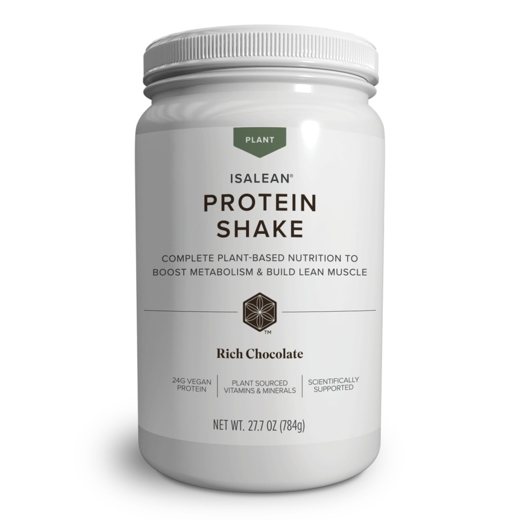 Isagenix Plant-Based IsaLean Protein Shake - Energy Powder with Whole-Food Sourced Vitamins - Supports Lean Muscle Growth & Healthy Metabolism - Rich Chocolate, 27.2 oz (14 Servings)