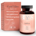 Saffron Extract Capsules for Women, Mood & Energy Support, 60 Vegan Caps | BLYSS Nutrition saffron supplement supports PMS, mental clarity & metabolism; non-GMO, gluten free