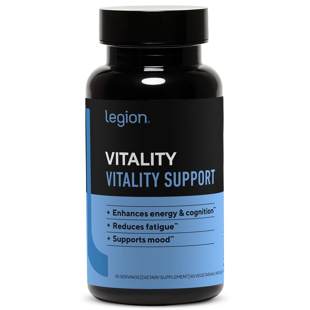 LEGION Vitality – Natural Wellness Supplement w/BlueBoreal, Rhodiola Rosea, Co-Q10 & L-Ergothioneine –30 SVG