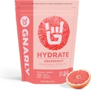 Gnarly Nutrition Hydrate Electrolyte Powder - Ruby Red Grapefruit Exercise Hydration Drink Mix - NSF Contents Certified - Electrolyte Solution, Performance & Recovery - Ruby Red Grapefruit, 14.10 oz