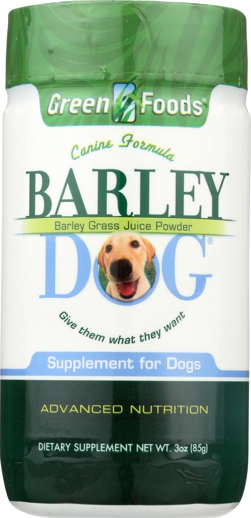 Green Foods Dog Barley Powder, 3-Ounce