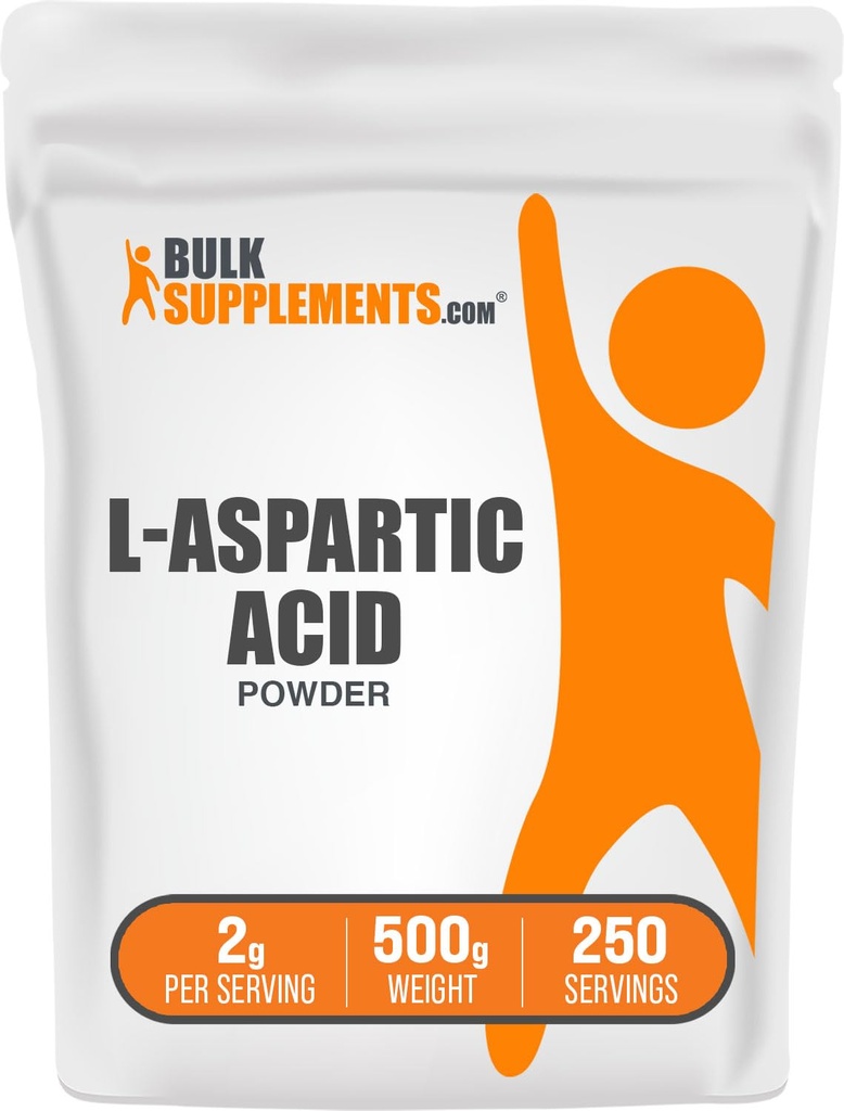 BulkSupplements.com L-Aspartic Acid Powder - Aspartic Acid Supplement, Amino Acids Supplement - Gluten Free, 2g per Serving, 500g (1.1 lbs) (Pack of 1)