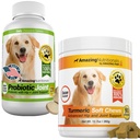 Probiotics for Dogs Digestive Turmeric Joint Support Bundle - Eliminates Joint Pain Inflammation, Incontinence, Gas and Diarrhea