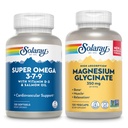 SOLARAY Super Omega 3, 7, 9 and Magnesium Glycinate Bundle - Essential Fatty Acids and Chelated Magnesium Gisglycinate for Healthy Heart, Bones, and Relaxation Support - 120 Softgels, 275 VegCaps