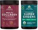 Antica Nutrition SuperGreens Organic Polvere, 25 Serve + Multi Collagen Protein Polvere, non aromatizzata, 45 Serve