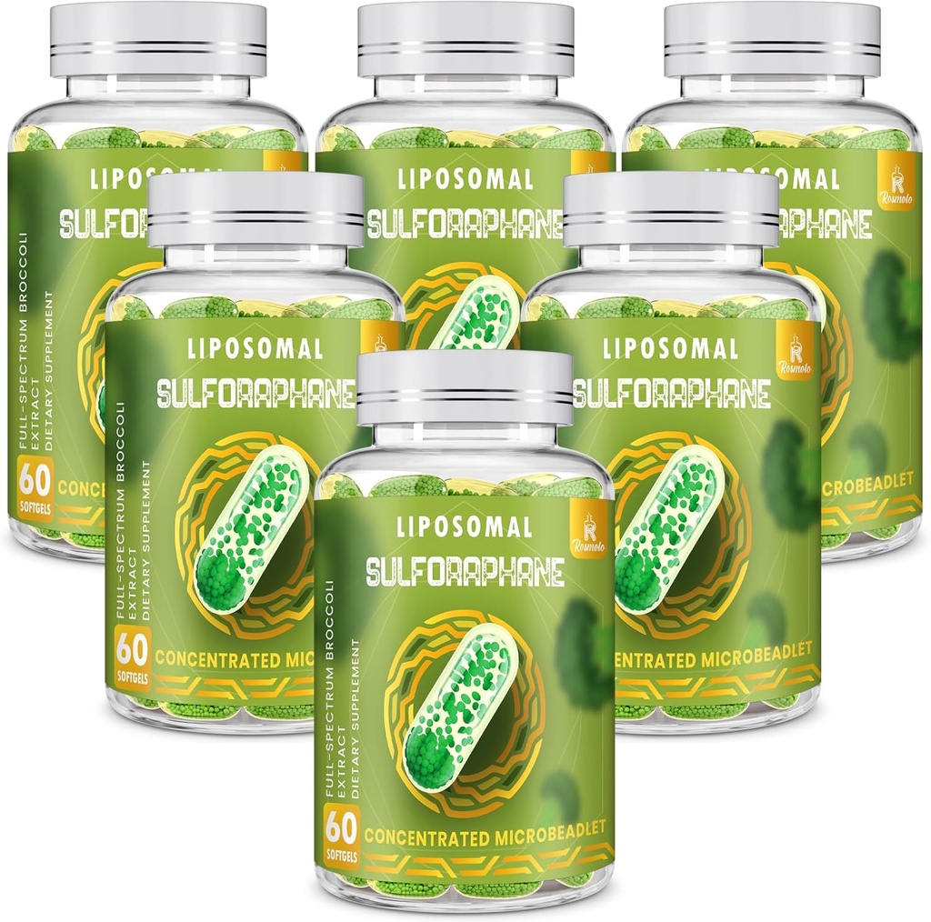 800 MG Liposomal Sulforapae, 最大吸收和潜力的强大双重交付, Full-Spectrum Broccoli 提取, 抗氧化剂和肝脏补充剂, 360软胶