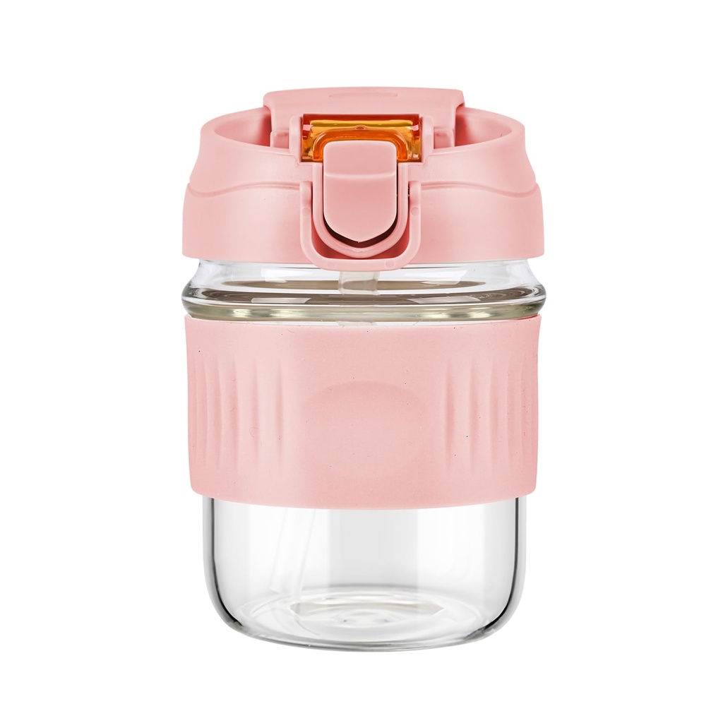 12oz Glass Shaker Bottle, Borosilicate Glass Blender Protein Powder Leak-Proof Shaker Cups for Protein Shakes Mixes with Stainless Steel Shaker Ball