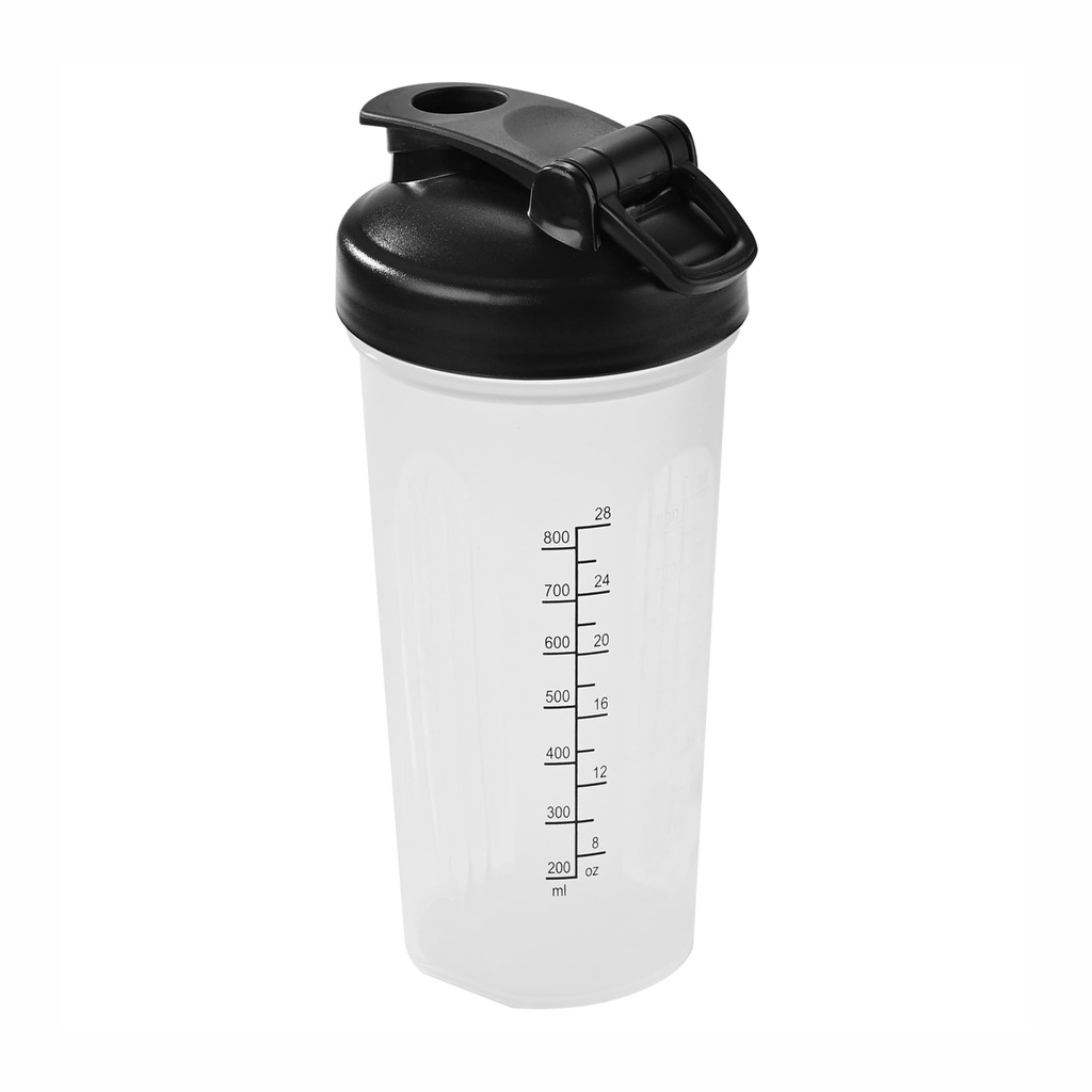 Fox Run Large Clear Blender Bottler, 28 oz Shaker Bottle with Stainless Steel Ball Whisk and Measurements