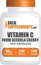 BulkSupplements.com Vitamin C von Acerola Cherry Capsules - Acerola Cherry Vitamin C Supplement - Glutenfrei, 1 Kapsel pro Servierung, 240 Veg Kapseln (Pack von 1)