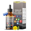 Organic Tribulus, Maca Root, Panax Ginseng, Ashwagandha Liquid Drops – 1670mg per Serving, Ultra Potent, Natural Taste – 2 FL OZ (60ml)