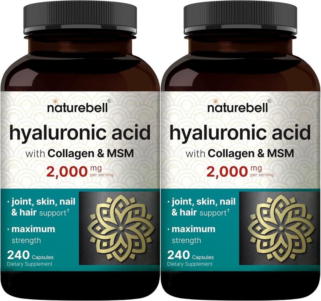 NatureBell 2 Pack Hyaluronic Acid Добавки 2,000 mg  год.