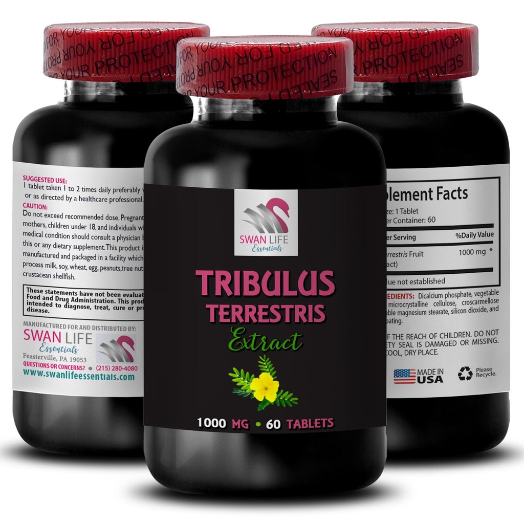 Body Power - TRIBULUS TERRESTRIS EXTRACTS - Active Workout Boost, Power Recharge, Energy for Activity, Pure Energy Support, Strength Boost, Strength Support, Physical Power Booster 1 Bottle 60 Tabs