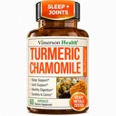 Turmeric Supplement & Chamomile Capsules for Sleep - Organic Turmeric Sleep Supplement with Chamomile Flowers Extract (Manzanilla) - Relaxation & Stress Support - Joint & Digestive Health. 60 Capsules