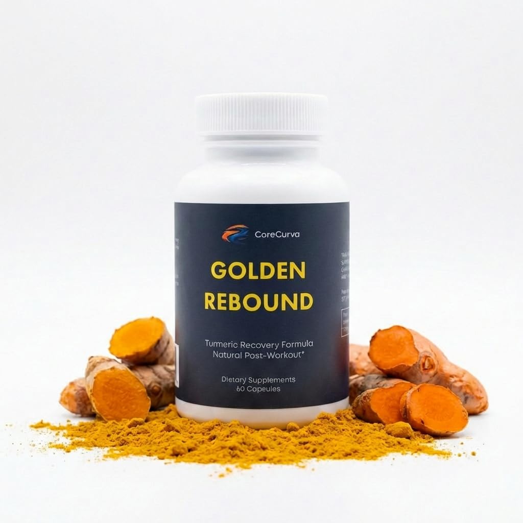 Golden Rebound Turmeric Curcumin | 1,350mg Organic Turmeric, 95% Curcuminoids + Black Pepper Extract | Vegan, Athlete-Safe, GMP + 3rd Party Tested | 60 Capsules