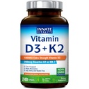 Innate Vitality Vitamin D3 K2 Supplement, High Potency Vitamin D3 10000 IU & Vitamin K2 (MK-7) 200 mcg, Supports Bone, Teeth, Heart & Immune Health, Non-GMO, Gluten Free, 240 Softgels
