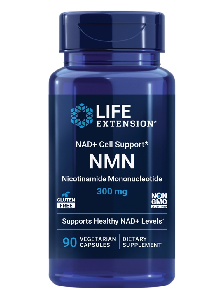Life Extension NAD+ Cell Support NMN, Healthy Aging, Energy Support, nicotinamide mononucleotide, NAD+, 300 mg, Gluten Free, Non-GMO, Vegetarian, 90 Capsules