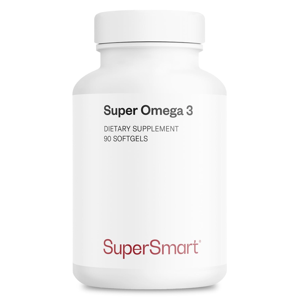 Supersmart - Super Omega 3 1500mg per Day (Certified Friend of The Sea) - EPA & DHA Fatty Acids - Omega 3 Supplement - Fish Oil from Sustainable Fisheries | Non-GMO & Gluten Free - 90 Softgels