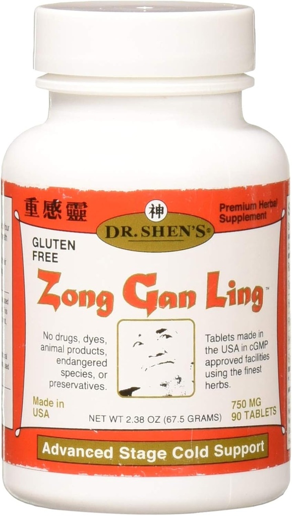 Dr. Shen's Zong Gan Ling Hud prehlad in olajšanje gripe -- 750 mg - 90 tablet