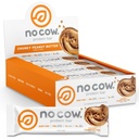 No Cow Vegan Protein Bars, Upgraded Chunky Peanut Butter | 20g Plant Based Protein, Gluten Free, Dairy Free, Soy Free, Keto Friendly, Low Sugar, High Fiber Snack Bars | Pack of 12