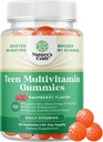 Teen Multivitamin Gummies 12-17 - Better Skin, Immune Strength, Mood & Energy Support - Zn, Mg, Vitamin A, C, D & E - 60 Ct