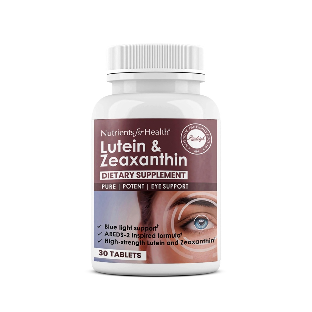 Rawleigh Lutein & Zeaxanthin: 30 Vegan Tablets, 12mg Lutein & 4mg Zeaxanthin (Macular Carotenoids), Based on The AREDs2 Study, Eye Health Supplement & Vision Support for Adults, Eye Vitamins, GMO-Free