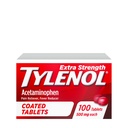Tylenol Extra Strength Pain Reliever & Fever Reducer, Round Coated Tablets, 500 mg Acetaminophen Pain Relief Pills for Headache, Toothache & Minor Arthritis Pain, 100 ct