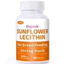 Sunflower Lecithin Breastfeeding, Sunflower Lecithin Capsules Supports Clogged Milk Ducts, Steady Milk Supply & Mastitis, Sun Flower Lecithin for Pumping Moms, 100 Capsules