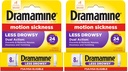 Dramamine Motion Sickness Relief Less Drowsey Formula, 8 Count (Pack of 2)