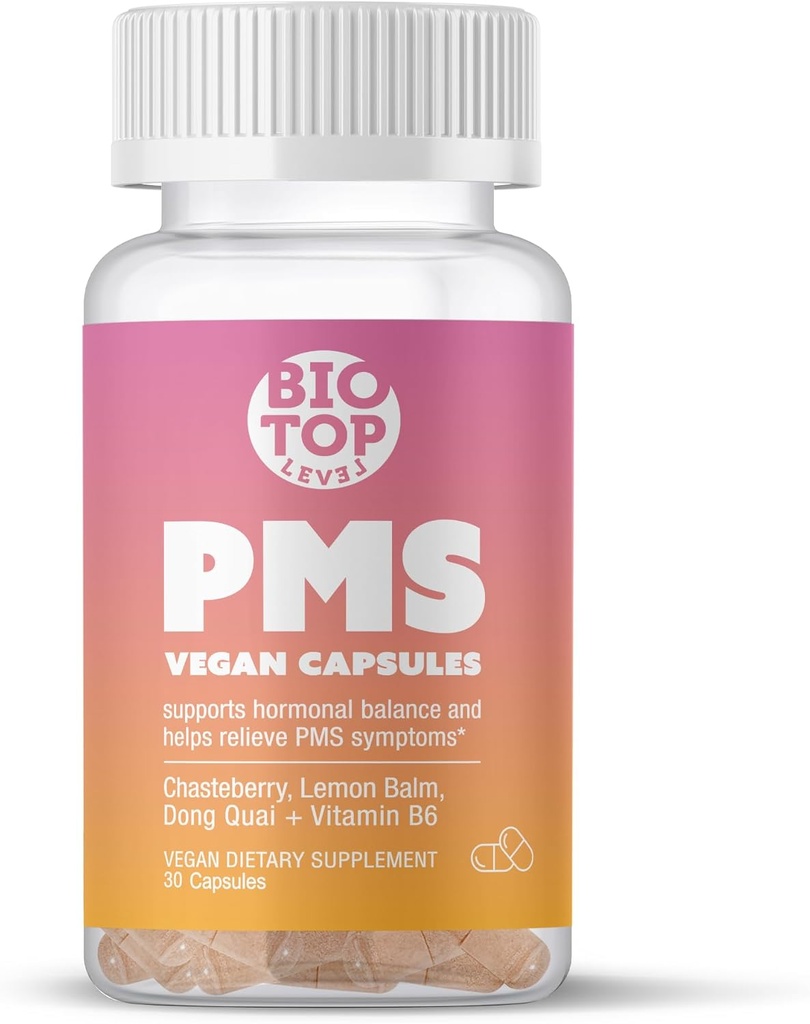 PMS paramos priedas moterims & PMS Religija, Hormonų balansas & menstruacinis laikotarpis Religija rampos, Bloating & Mood Swings su Chasteberry, Vitaminas B6, Lemon Balm, Dong Quai, 30 Skaičiavimas