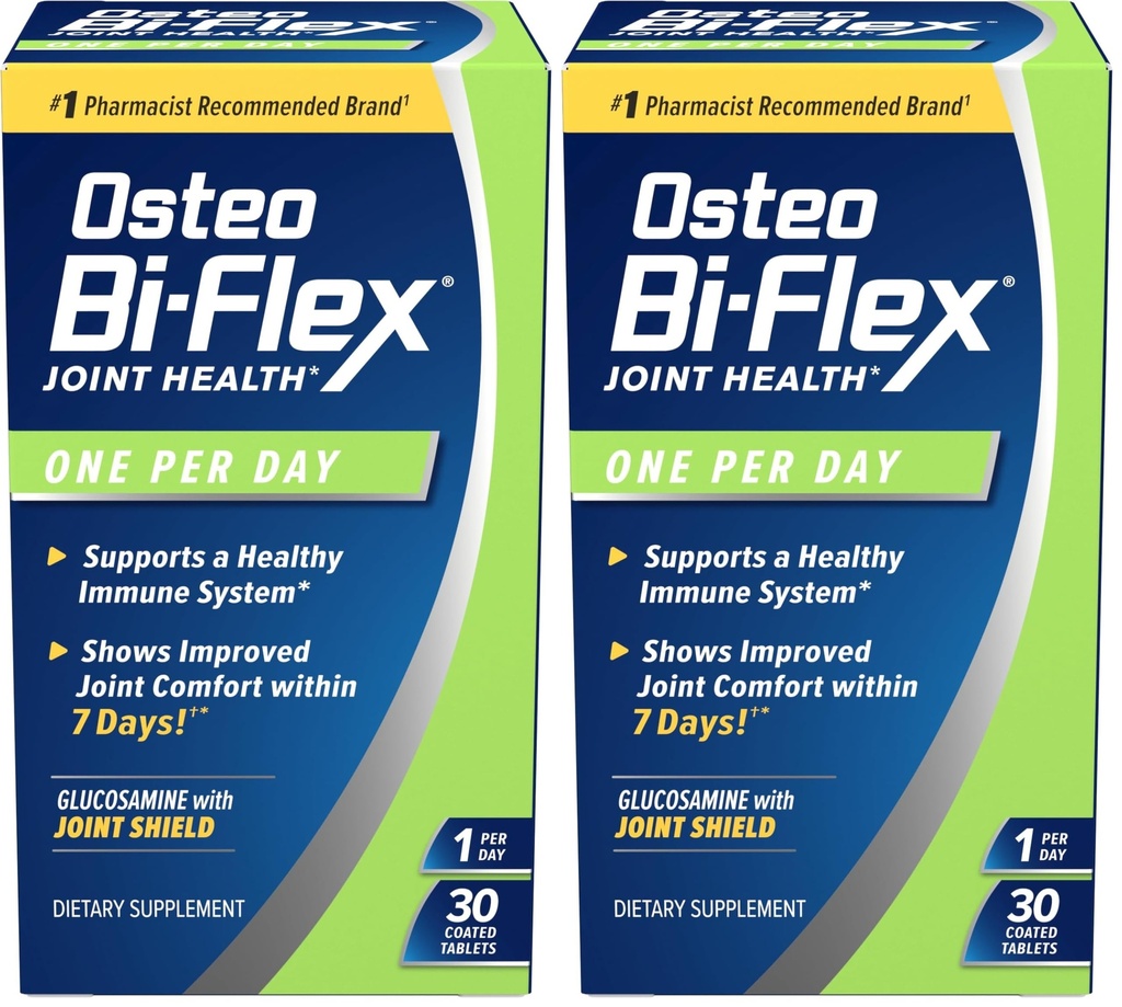 Osteo Bi-Flex Glucosamine w/Vitamin D, One Per Day, Joint Health with Bone & Immune Support, 30 Coated Tablets (Pack of 2)