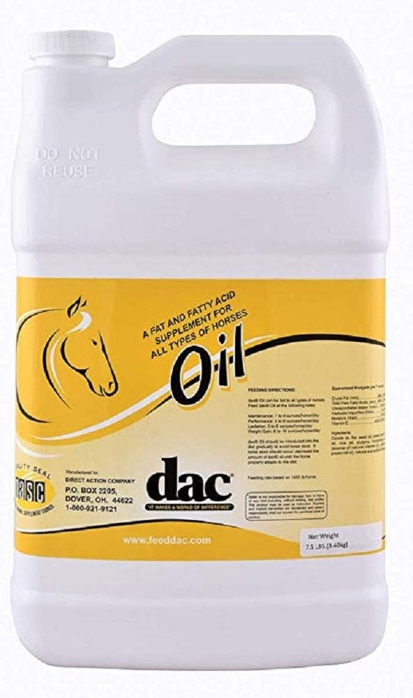DAC õli Gallon Jug Horse Kaalutõus Kalori Rasvhape Coat Health Supplement
