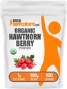 BulkSupplements.com Bio Hawthorn Berry Powder - Kräuterergänzung, Hawthorn Berry Organic - Vegan & Glutenfrei, 1g pro Servierung, 100g (3,5 oz) (Pack von 1)