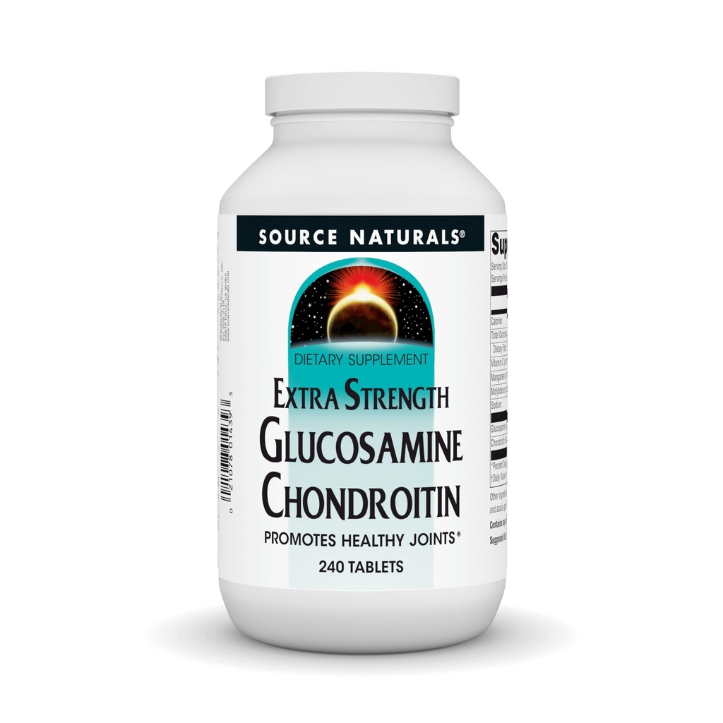 Source Naturals Extra Strength Glucosamine Chondroitin, Promotes Healthy Joints*, 240 Tablets