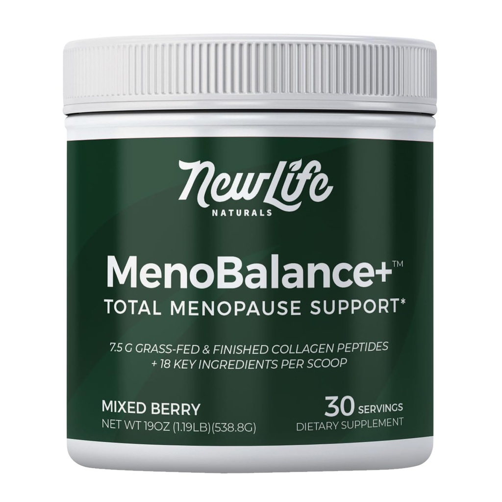 NewLife Naturals MenoBalance+ Collagen Powder for Women -One Scoop a Day Menopause Supplements for Women 45+ - Probiotic, Vitamin & Botanical Blend for Skin, Mood, Energy & Overall Wellness