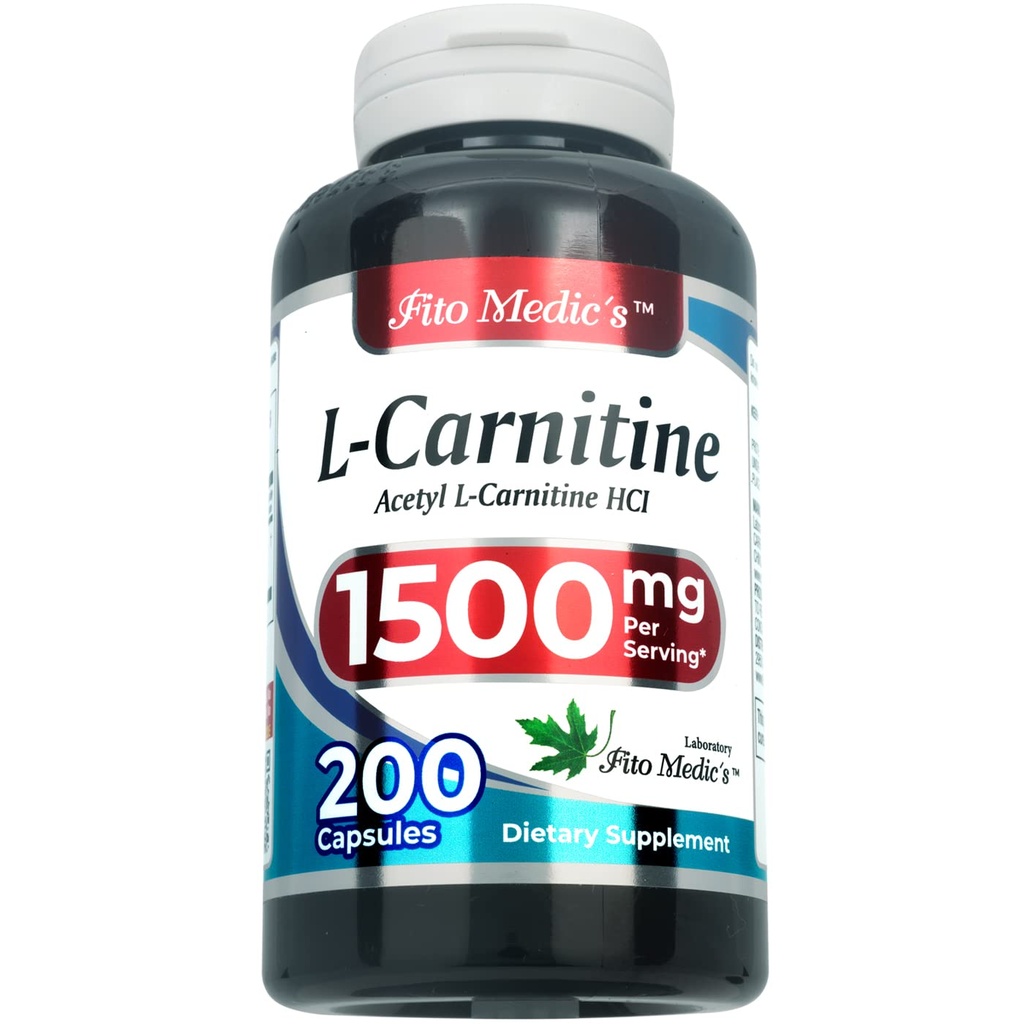 FITO MEDIC'S Lab L-Carnitine Supplement, Acetyl L-Carnitine Formula, 200 Capsules