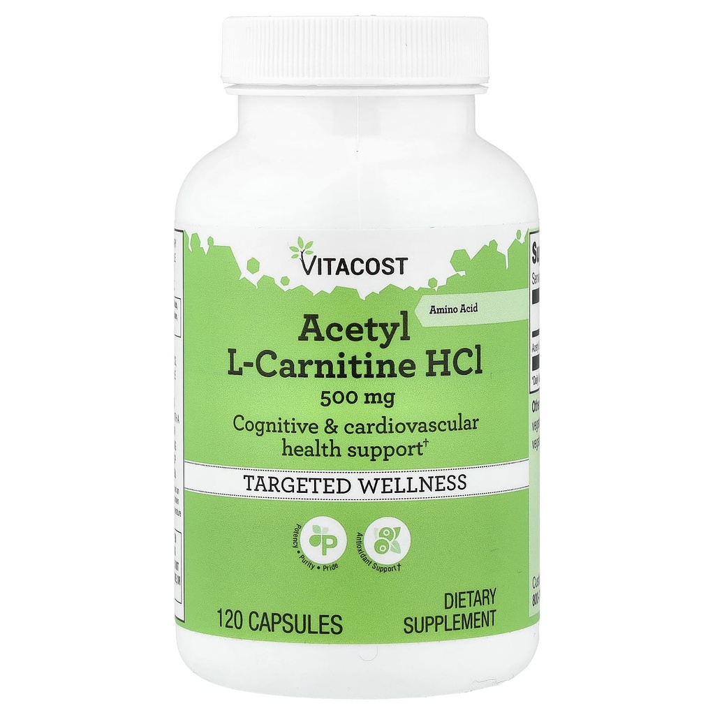 Vitacost Acetyl L-Carnitine HCl, 500 mg, 120 Capsules