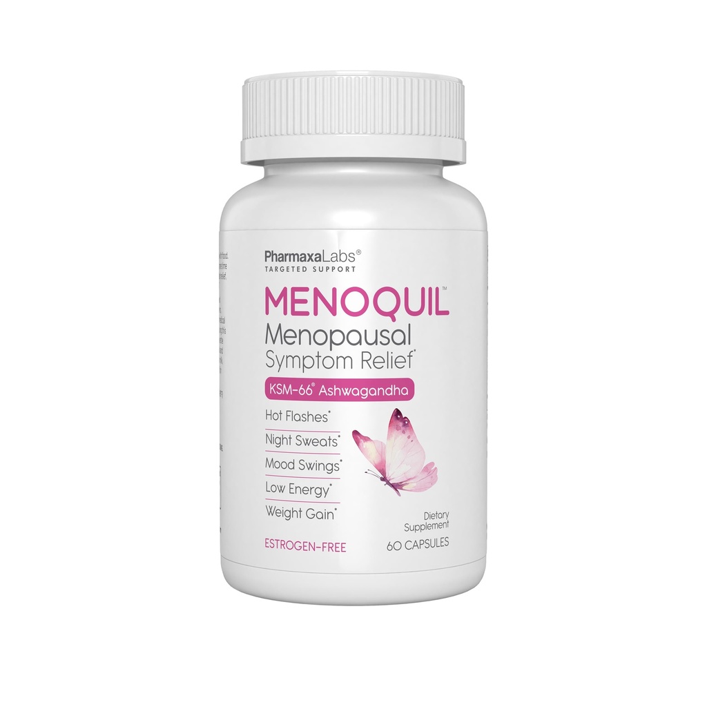 Menopausal Multi-Symptom Relief - Support for Hot Flashes, Night Sweats, Mood Swings & Restful Sleep - Black Cohosh, Ashwagandha, Chasteberry, Soy Isoflavones, Grape Seed & Sage - 60 Capsules