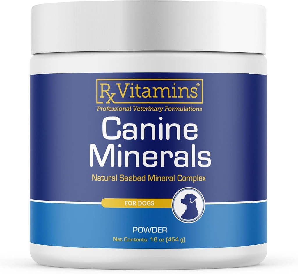 Rx Vitaminas Canina Minerais - Minerais esenciais para cans - calcio, magnesio, suplementos de ferro, ósos e suplementos conxuntos para K9, soporte inmune - 16oz