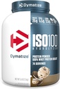 Dymatizatu ISO100 Whey Protein Powder isolatua, Cookieak eta Krema, 25g proteina, 5 libra, 5.5g BCAAs, 120 Cal baino gutxiago, Gluten Free, 1g Fat, 1g Sugar, 2g Carb (74 zerbitzatu)