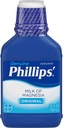 Phillips' Milk of Magnesia Overnight Relief of Occasional Constipation Liquid Laxative, Original, 26 Fl Oz Bottle - Pack of 4