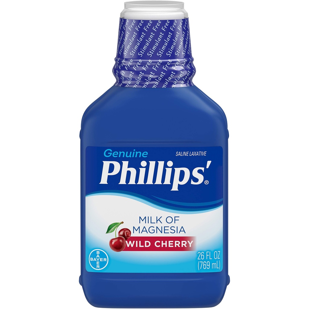 Phillips' Wild Cherry Milk of Magnesia Liquid, 26 Ounce Bottle (4 Pack)