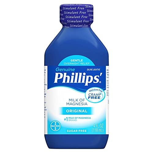 Phillips' Milk of Magnesia, Laxative, Original, 4 Ounce (Pack of 4) - Packaging May Vary