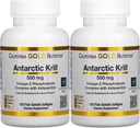 California Gold Nutrition Antarctic Krill Oil, Ultra-High Omega-3 with Astaxanthin, Natural Strawberry & Lemon Flavor, Non GMO, Gluten Free, 500 mg, 120 Fish Gelatin Softgels, 2 Pack